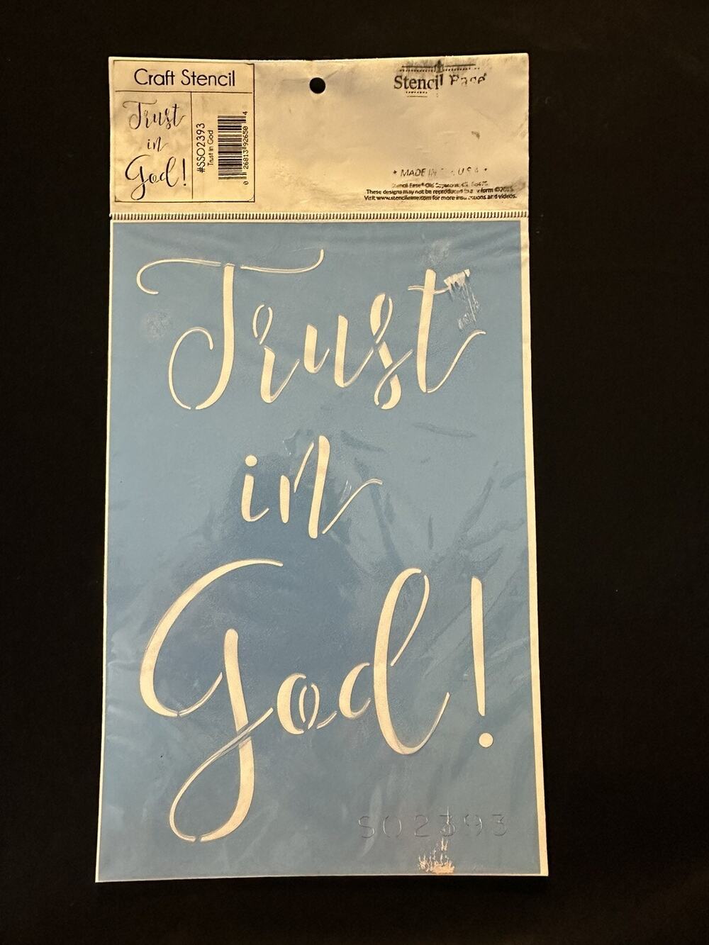 New Stencil Ease Craft Stencil Trust In God! Scrapbooking Made In USA #SS02393